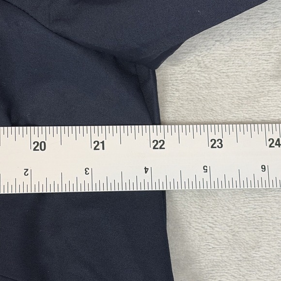 J Jill Pleated Back Shirt Dress Size M Navy Minimalist Blue Collared Button NWT - Picture 9 of 13